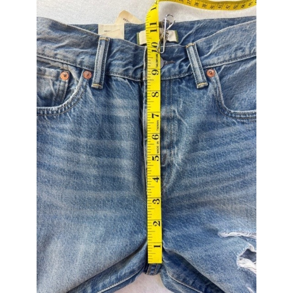 NEW AE77 American Eagle Jeans 00 Womens‎ Blue Slouch Denim Distressed Straight - Picture 7 of 11